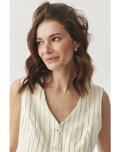 Cremefarbene Weste Remela