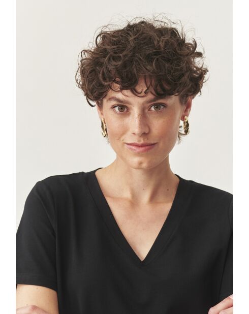 Schwarze Strickbluse Ribi