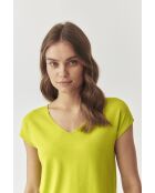 Estere grüne Zitronenstrickbluse