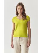 Estere grüne Zitronenstrickbluse