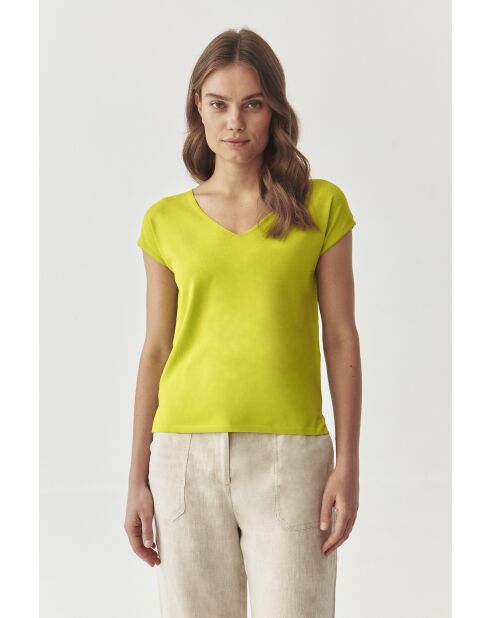 Estere grüne Zitronenstrickbluse