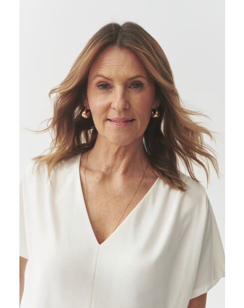 Cremefarbene Strickbluse Kala