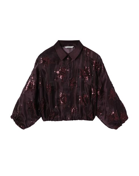 Chemise Brini maroon bordo sequin