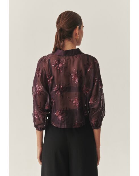 Chemise Brini maroon bordo sequin