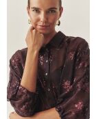 Chemise Brini maroon bordo sequin