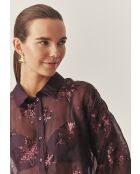 Chemise Brini maroon bordo sequin