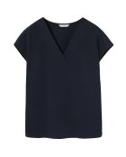 Marineblauwe gebreide blouse Navix