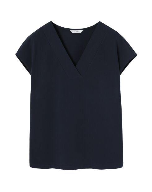 Marineblauwe gebreide blouse Navix