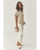 Beigefarbene Melange-Strickbluse Ambrila