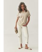 Beigefarbene Melange-Strickbluse Ambrila