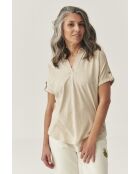 Beigefarbene Melange-Strickbluse Ambrila