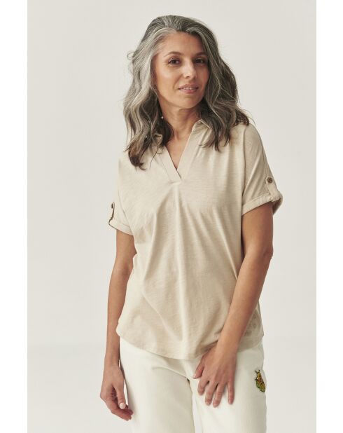 Beigefarbene Melange-Strickbluse Ambrila