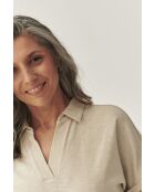 Beigefarbene Melange-Strickbluse Ambrila