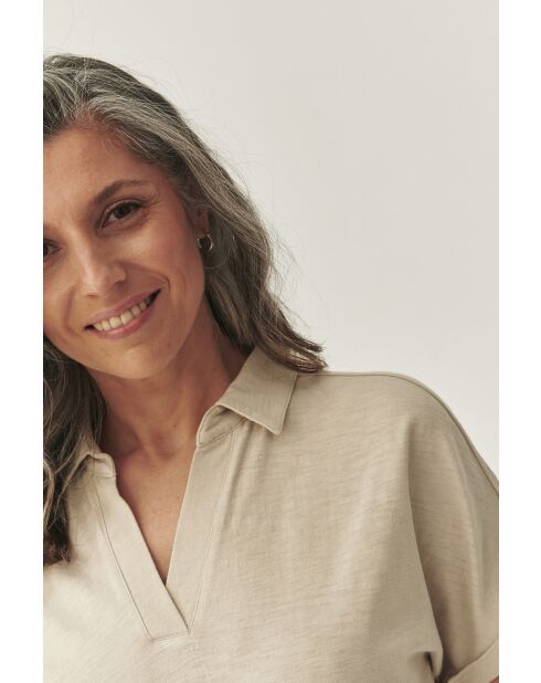 Beigefarbene Melange-Strickbluse Ambrila