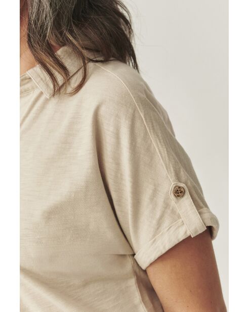 Beigefarbene Melange-Strickbluse Ambrila