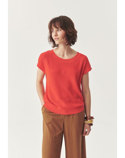 Zito 2 oranje gebreide blouse
