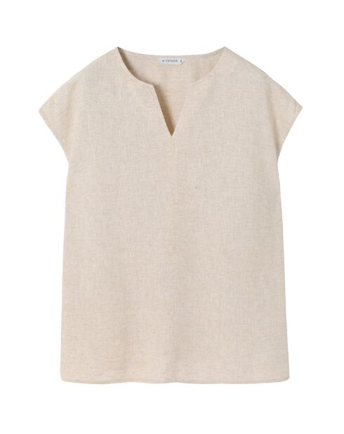 Beiges meliertes Top Krina