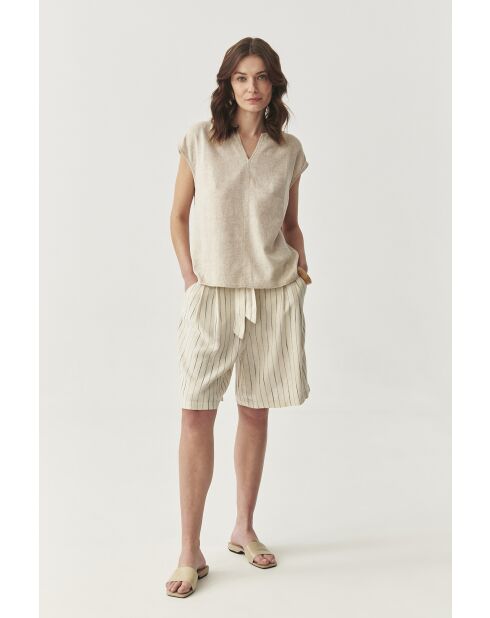 Beiges meliertes Top Krina