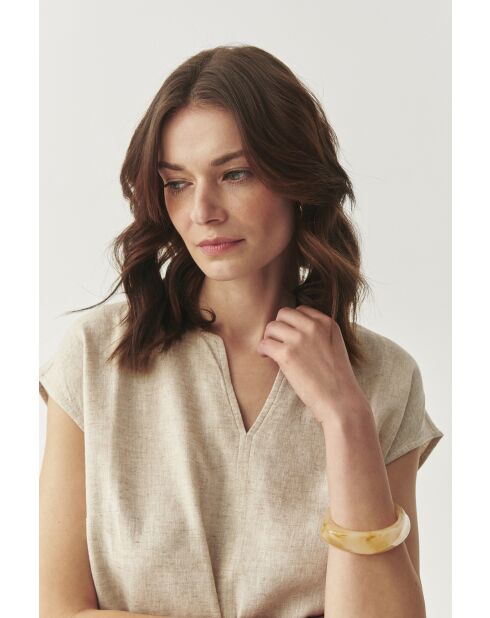 Beiges meliertes Top Krina