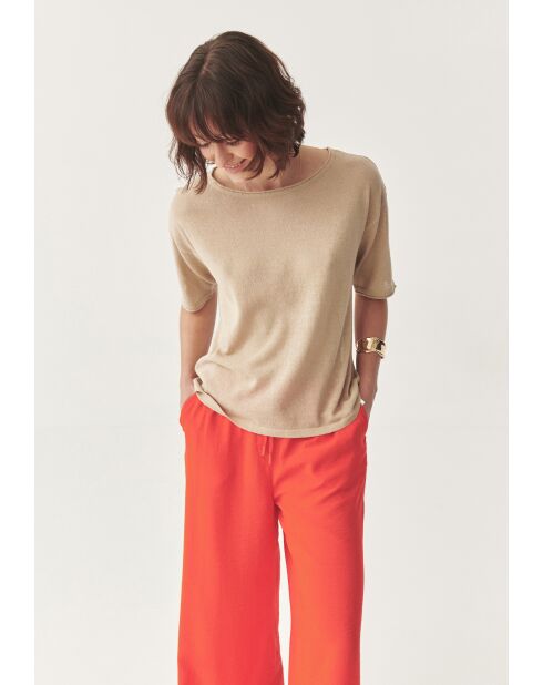 Beiger melierter Pullover Asha