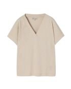 Celia 1 beigefarbene Melange-Strickbluse