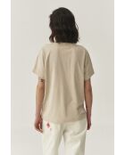 Celia 1 beigefarbene Melange-Strickbluse