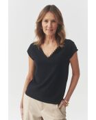 Marineblaue Strickbluse Dandy