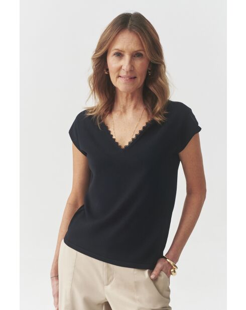 Marineblaue Strickbluse Dandy