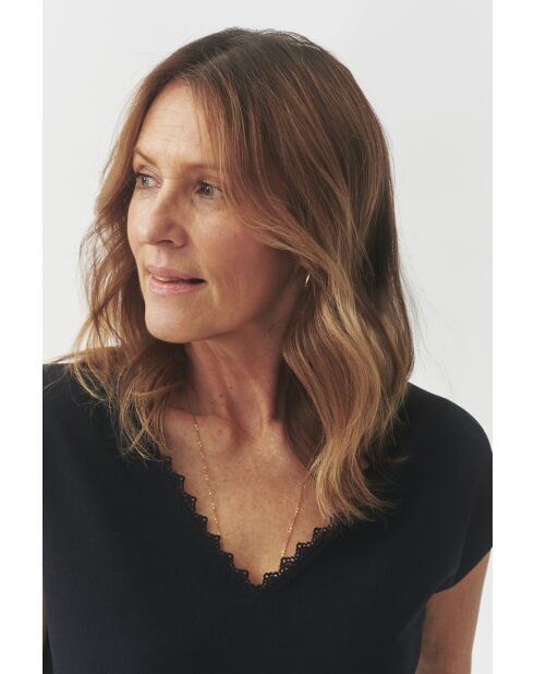 Marineblaue Strickbluse Dandy