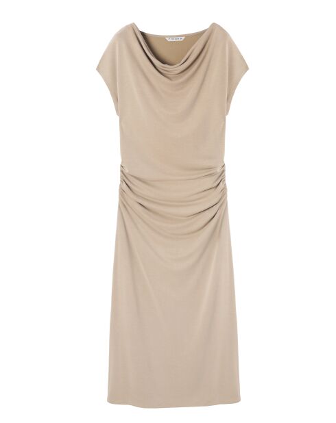 Selini gebreide jurk beige melange