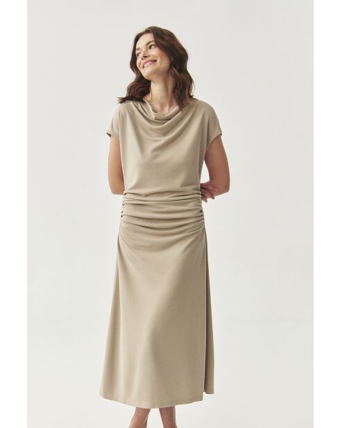 Selini gebreide jurk beige melange