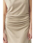 Selini gebreide jurk beige melange