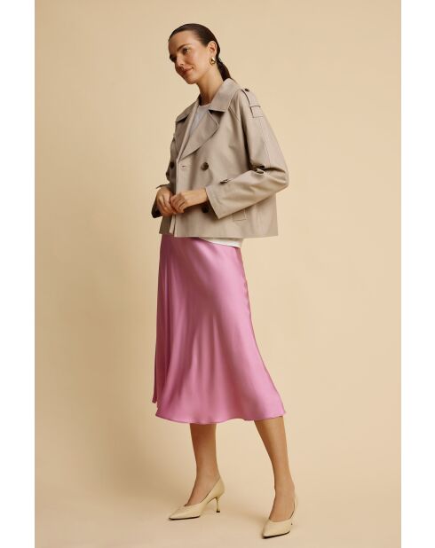 Roze satijnen rok