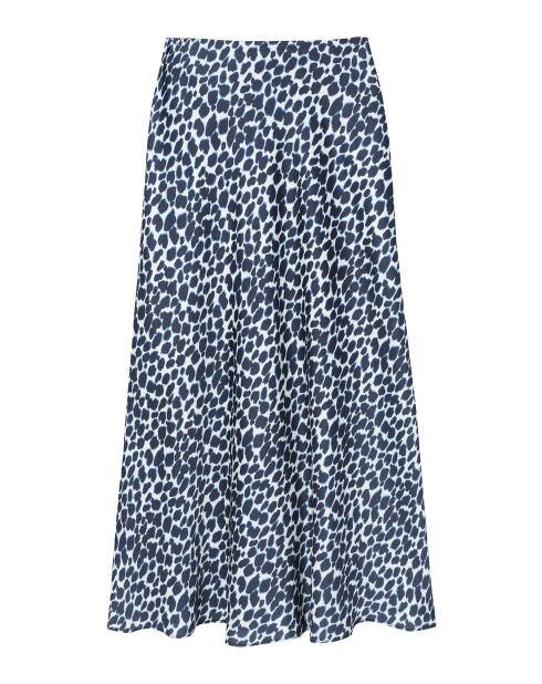 Marineblauwe satijnen rok