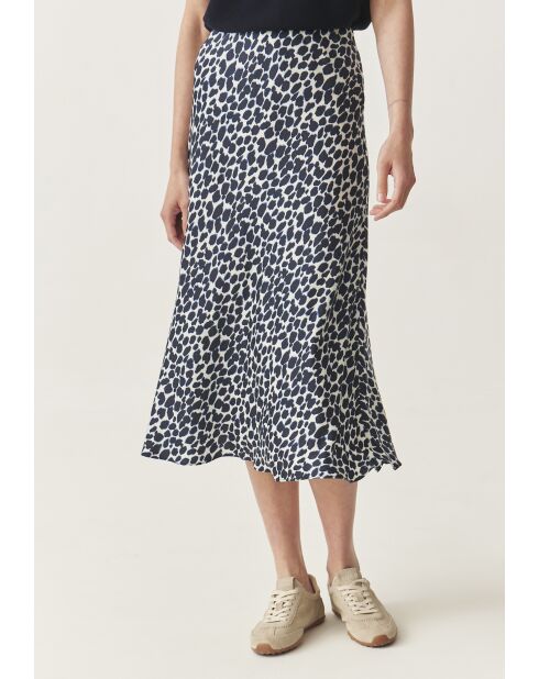 Marineblauwe satijnen rok