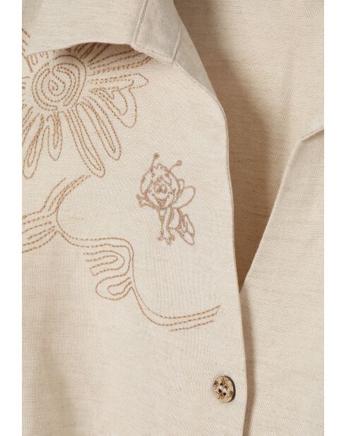 Ronna 1 beige gemêleerde jurk