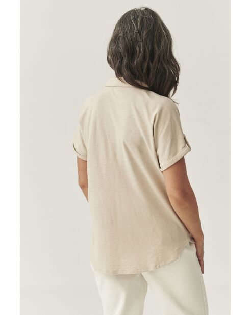 Beigefarbene Melange-Strickbluse Ambrila