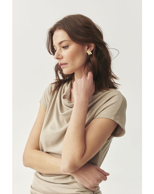 Selini gebreide jurk beige melange