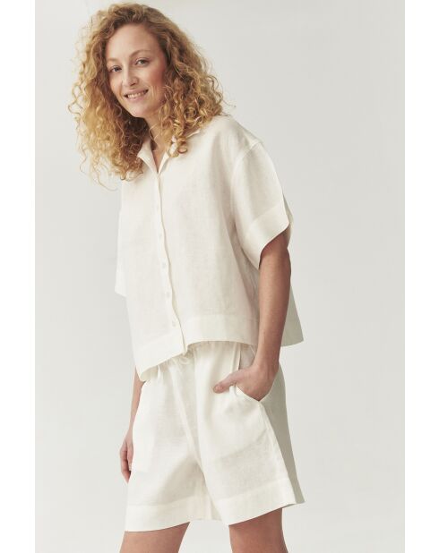 Cremefarbene Stoffshorts Sevilla