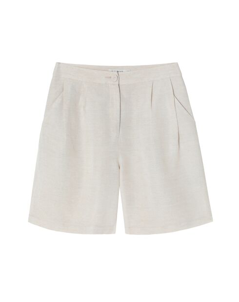 Shorts in tessuto melange beige Liano