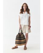 Shorts in tessuto melange beige Liano