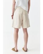 Shorts in tessuto melange beige Liano