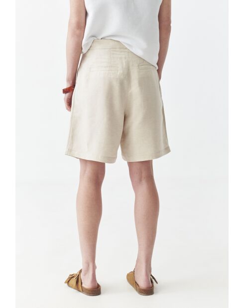 Shorts in tessuto melange beige Liano