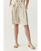 Cremefarbene Stoffshorts Lionka