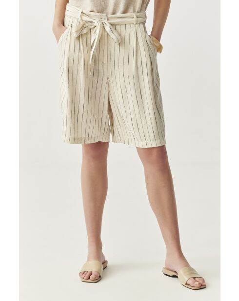 Cremefarbene Stoffshorts Lionka