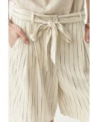 Cremefarbene Stoffshorts Lionka