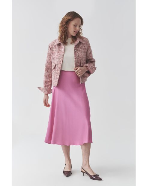 Roze satijnen rok