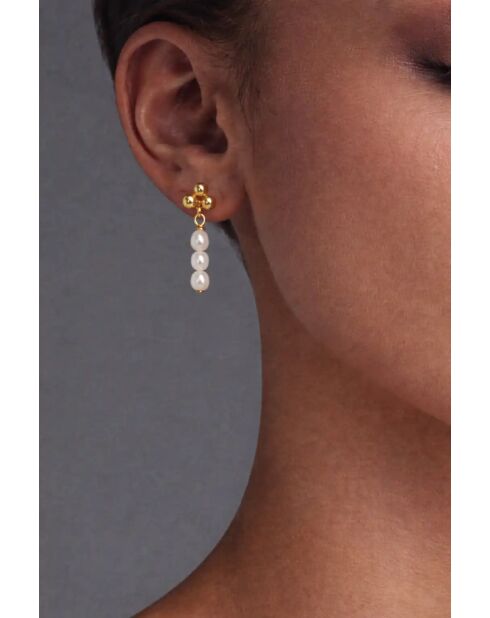 Orecchini Amy placcati in oro con perla bianca coltivata