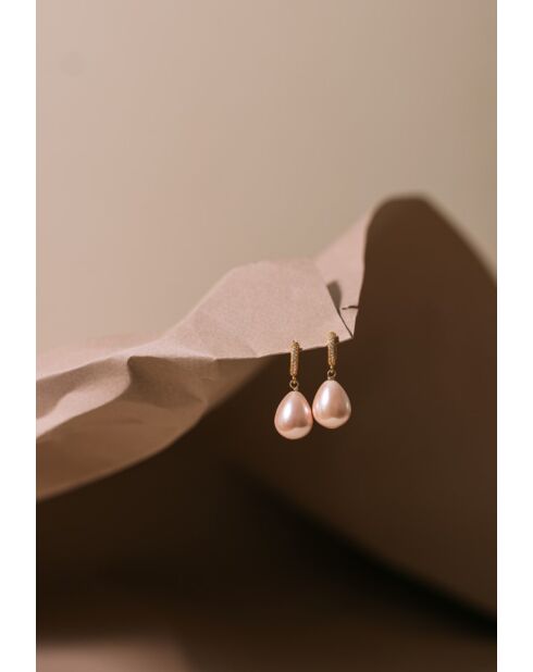 Orecchini a cerchio rosa Emma