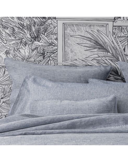 Copripiumino Jouvence marine in canapa tinta unita